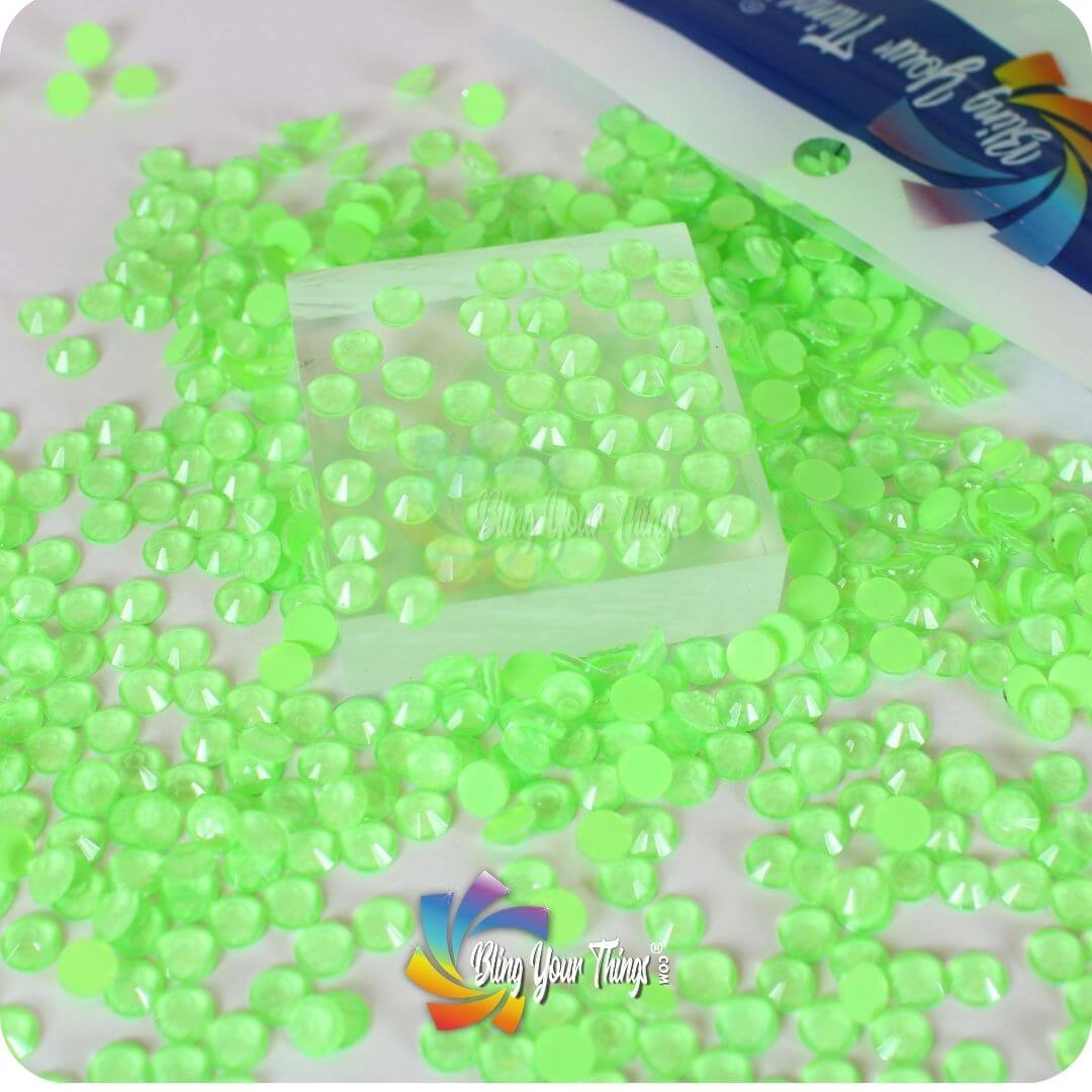 Lime Green Neon Glass Rhinestones Bling Tumblers and Pens